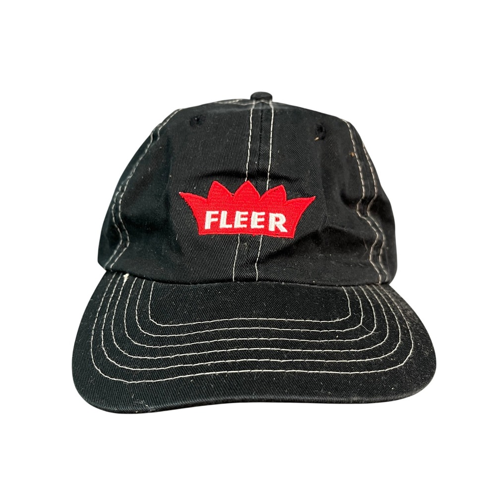 Fleer Trading Cards Hat Black Contrast Stitch Adjustable Strap Cap Toppers 2400